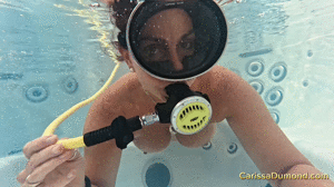 www.carissadumond.com - Masturbation in the hot tub with scuba gear with orgasmic momentary blackout! thumbnail